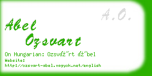 abel ozsvart business card